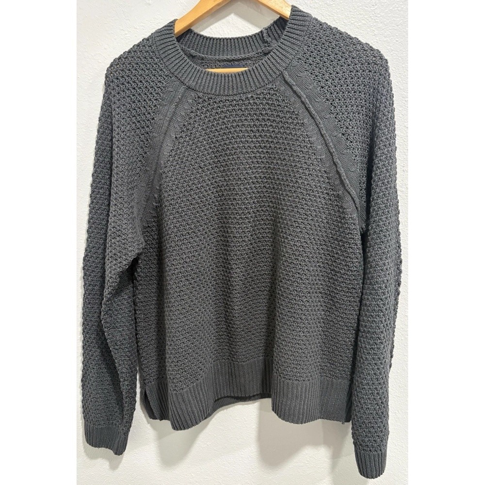 GAP Chunky Loose Knit Sweater Womens L Gray  Textured Everyday School Preppy